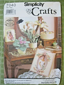 Simplicity 7040 Victorian Gifts PLANTS FLOWERS FRAMES COVERS pattern uncut FF - Picture 1 of 12