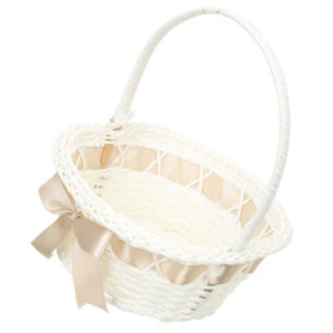 Woven Storage Basket with Handle Flower Girl Basket Party Favor Basket for - Picture 1 of 12
