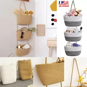 Beautiful 3 Tier Hanging Fruit Basket Kitchen Rope Vegetable Storage Basket US - Picture 1 of 16