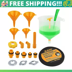 19 PCS No-Spill Coolant Funnel Kit Radiator Funnel Burping Kit Funnels - Picture 1 of 8