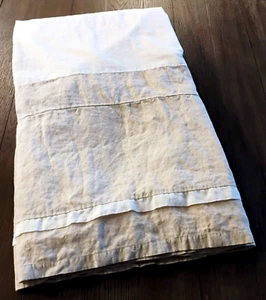 Falda Cama Pottery Barn Lino Beige Talla Completa/Doble - Imagen 1 de 5