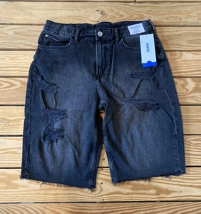 H&M NWT boy’s slim fit distressed denim shorts size 20 black M8 - Picture 1 of 10