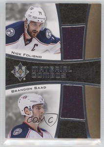 2015-16 Upper Deck Ultimate Collection Material Combos Nick Foligno Brandon Saad