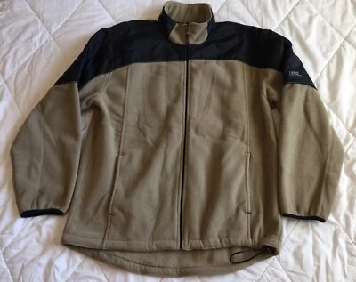 Chaqueta polar grande IZOD Perform X negra tostada con cremallera completa bolsillos con cordón para hombre Foto 1 de 4