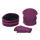 Mens Womens Knitted Scarf & Hats & Gloves Set Winter Wool Beanie Hat Ski Caps Au