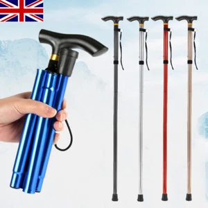 Easy Adjustable Folding Cane Flower Style & Plain Design Walking Stick UK SELLER - Picture 1 of 30