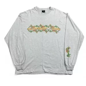 Vintage 90s No Fear Long Sleeve T-Shirt Mens XL Gray Dragon Flames Skater USA - Picture 1 of 10