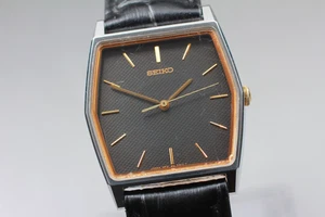 ¡Raro! Reloj vintage SEIKO Chariot 5P31-5A9A negro hexagonal para hombre 28 mm QZ de JAPÓN - Imagen 1 de 10