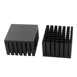 2pz 37x37x24mm quadrato di alluminio dissipatore calore diffuso RAFFREDDA nero - Photo 1/1