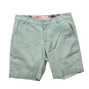 TABS Shorts Mens Size 32 Mint Green Linen Blend Chino Shorts 8" Inseam Summer - Picture 1 of 9