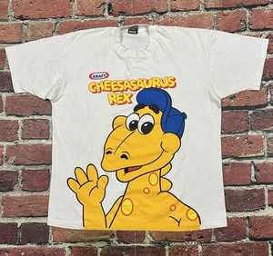 Vintage 90s Kraft Cheesasaurus Rex T-Shirt Single Stitch Men XL AOP Mac N Cheese - Bild 1 von 12