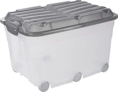 Rotho Aufbewahrungsbox Roller 57 l inkl Deckel + Rollen Kunststoffbox - Bild 1 von 4