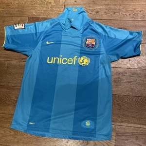 Nike FC Barcelona Away Football Shirt Size M Men's Blue 2007/08 E051 - Picture 1 of 4