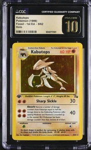 Pokémon Kabutops 1999 primera edición Holo CGC impecable 10 poco pop 1 % - Imagen 1 de 2