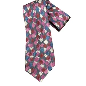 Cravatta Francesco Smalto grigio rosa blu fatta a mano Spagna 100% seta - Foto 1 di 7