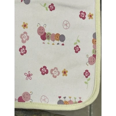 Manta de Colección Carter's Caterpillar Beige Verde Borde Algodón Jersey Recibiendo 21x28 Foto 1 de 4