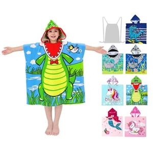 Hooded Beach Towels - Bath Towel Girls Boys Swim Cover-ups for Ages 4 to 10 P... - Picture 1 of 6