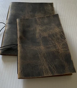 LEATHER Journal COVERS 7.25” X 4.5”  & 6.25” X 4.25” UNUSED - Picture 1 of 7