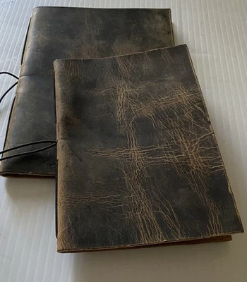 LEATHER Journal COVERS 7.25” X 4.5”  & 6.25” X 4.25” UNUSED - Image 1 of 4