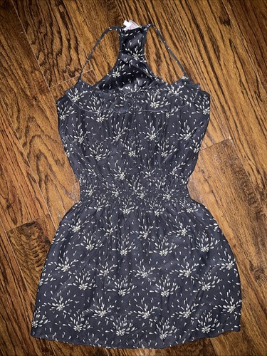 VETEMENTS Abito senza maniche Parker in seta con volant grigio floreale mini rasoio in seta taglia media