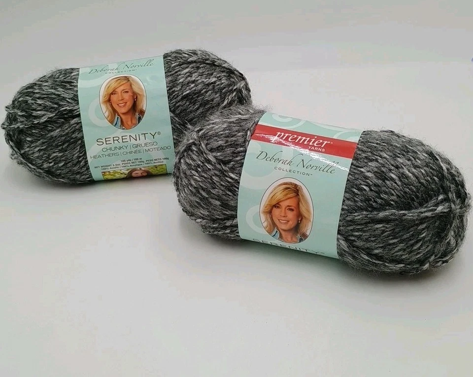 Hilos Premier Deborah Norville Serenity humo brezo voluminoso 5 109 yardas 2 madejas Foto 1 de 4