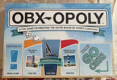 OBX-Opoly Outer Banks North Carolina NC Monopoly Board Game Late for the Sky NEW - Image 1 of 2