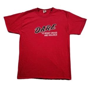 Vintage Y2K DARE To Resist D&V Red Black Men’s Adult Large Short Sleeve T Shirt - Picture 1 of 8