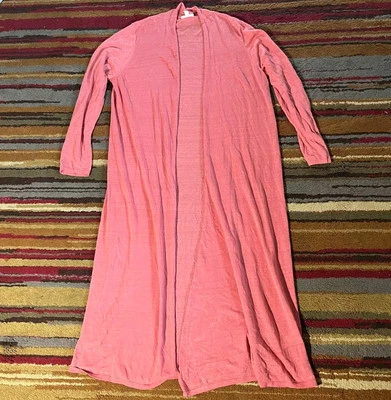 Eileen Fisher Cardigan 毛衣 尺寸 Petite 大号 粉色 长线 开放式 亚麻 尼龙 — 第 1/4 张图片