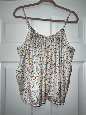 Lauren Conrad Spaghetti Strap Y2K Floral Tank Boho Cottagecore Romantic 2XL - Image 1 of 4