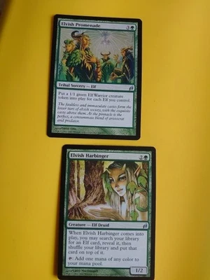 Elvish Promenade & Elvish Harbinger   MTG 2 Card.  Lorwyn. - Image 1 of 4