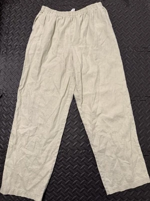 Pantalones Jones New York 100% Lino Talla L Vintage Marfil Minimalista Oficina Foto 1 de 4