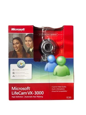 NEW Microsoft Lifecam Vx-3000 USB Built In Microphone - Computer Camera - Image 1 of 4