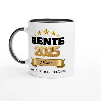 Personalisierte Rententasse 2025 | Geschenk zum Ruhestand Kollegen Abschied - Bild 1 von 4
