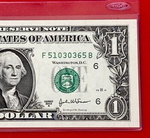 2003A $1 Dollar Bill FRN, ( ATLANTA F ) UNCIRCULATED BANKNOTE. - Picture 1 of 3