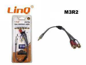 Cable Adaptador De Audio RCA Macho/Jack 3.5mm Macho 30CM LinQ M3R2 Plug&Play - Imagen 1 de 1