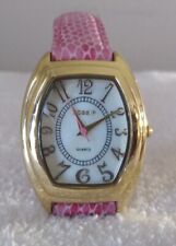 Wonens Watch Gossip Pink Gold Tone MOP GREAT Condition Leather Band New Battery 