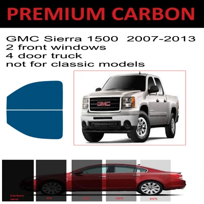 Premium Nano Carbon Window Tint fits GMC Sierra 1500 truck 2007-2013 Fronts - Изображение 1 из 4