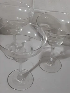 Set of 3 Clear Glass Margarita Glasses 6 3/4" tall 4 1/2" across - Picture 1 of 6
