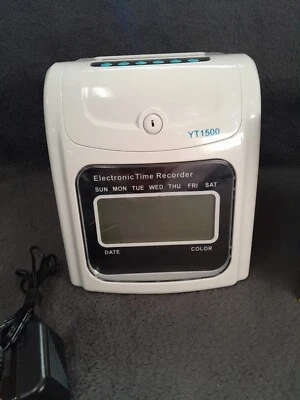 Grabadora de tiempo electrónica YT1500 + 400 tarjetas de tiempo llave faltante  Foto 1 de 4