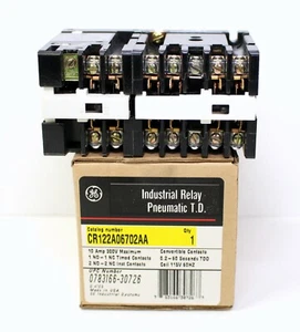  GENERAL ELECTRIC 10A 300V INDUSTRIAL TIME DELAY RELAY CR122A06702AA New In Box - Picture 1 of 3