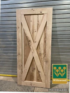 Bespoke Red Oak Barn Sliding Door Exposed Screws. CUSTOM SIZES AVAILABLE - Picture 1 of 7