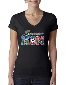 T-shirt colorata calcio festa della mamma donna junior scollo a V - Foto 1 di 7