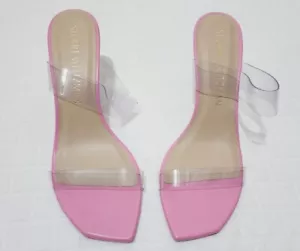 STUART WEITZMAN Women's Size 12US 42.5EU Clear/Indian Pink Kristal Clear Sandals - Picture 1 of 8