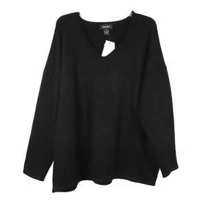 Karen Kane V-Neck Sweater Women's Plus Size 3X Black Long Sleeve Soft Cozy - Picture 1 of 8