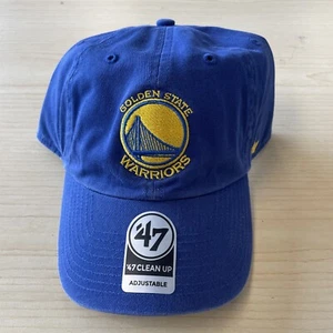 '47 Golden State Warriors Clean Up Royal Blue Adjustable Strap Hat Dad Cap - Picture 1 of 7