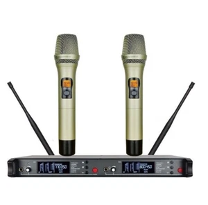 Cordless Handheld Microphone System 2 Channel uhf Dynamic Mics For KTV, Meeting - Picture 1 of 4
