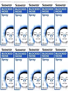 10x Sudafed - Blocked Nose Nasal spray - Non-Drowsy | Lasts Up to 10 Hours -10ml - Picture 1 of 3