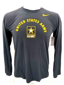 NEW US Army Black Knights Nike Tee Legend LS Crew Neck Polyester Shirt Men's L - Picture 1 of 9