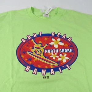 Vintage Surf Gear Hawaii Maui North Shore Neon Green Large Made In USA NWT - Picture 1 of 6