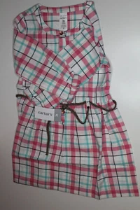 (NWT) Girl’s CARTER’S White, Blue, Pink, Gold Long Sleeve Dress Top size 3T - Picture 1 of 6